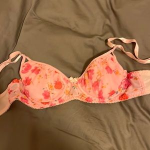Vintage pink floral bra.